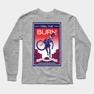 Feel the Burn retro cycling poster Long Sleeve T-Shirt